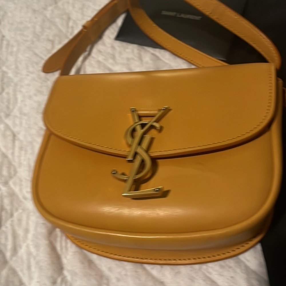 Yves Saint Laurent Orange Crossbody Bag with Gold Hardware - Picture 2 of 3